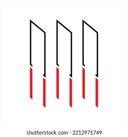 Vector illustration of three doors abstract design.