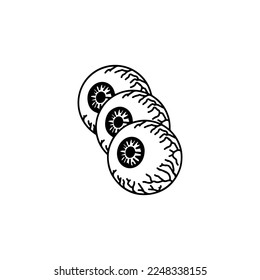 vector illustration of three eyeballs