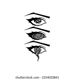 vector illustration of three eyes concept