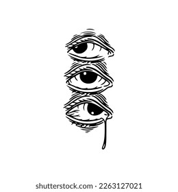 vector illustration of three eyes concept