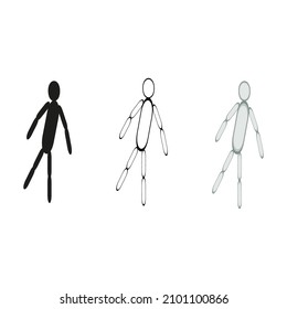 A vector illustration of three figures isolated on transparent background. Designed for web concepts, templates, prints