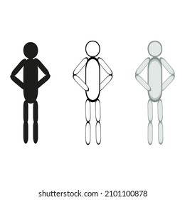 A vector illustration of three figures isolated on transparent background. Designed for web concepts, templates, prints
