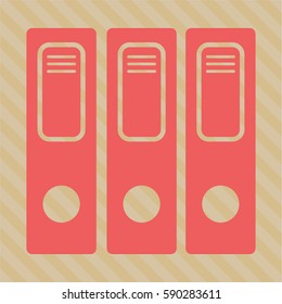 Vector illustration of  three folders icon In Peach Color
