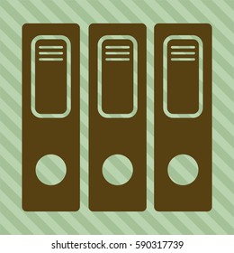 Vector illustration of three folders icon in brown color
