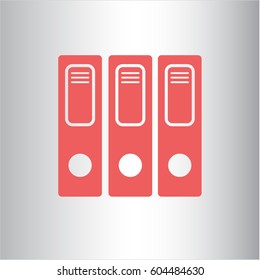 Vector Illustration of three folders icon in Peach Color

