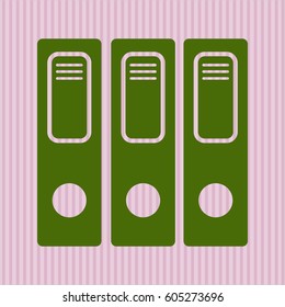 Vector illustration three folders icon in Green color
