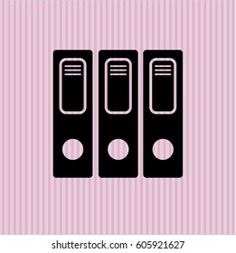 Vector Illustration of Three folders icon in black color

