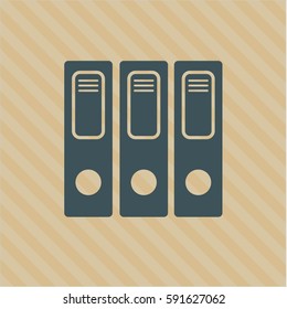 ilustración vectorial del icono de símbolo Tres carpetas en verde.
