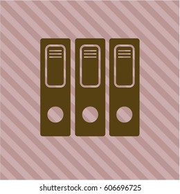 Vector illustration of Three folders symbol icon in Brown
