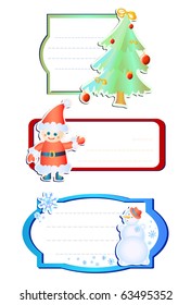 Vector illustration of three frames for christmas