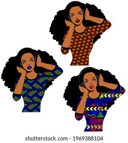 vector illustration of three girls