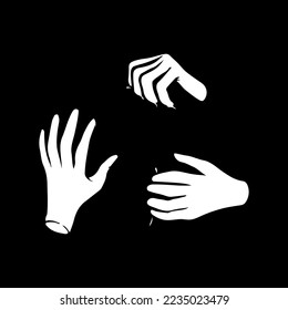 Vektorgrafik dreihandseitiger Silhouetten