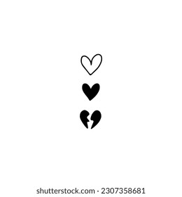 vector illustration of three hearts concept