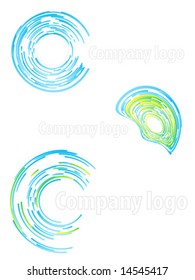 Vector illustration of three highly detailed abstract company logos.