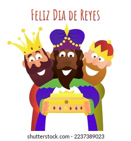 Vector illustration of Three Kings Day.  Epiphany day. 
