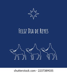 Vector illustration of Three Kings Day.  Epiphany day. 
