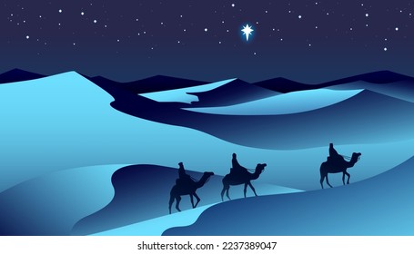 Vector illustration of Three Kings Day. Epiphany day.