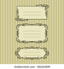 Vector illustration of three ornate frame for your content