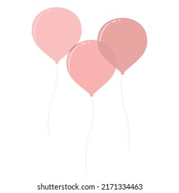 Vector illustration of three pink balloons.