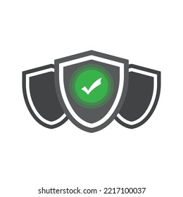 Vector illustration of three protections approved icon sign and symbol. colored icons for website design .Simple design on white background.