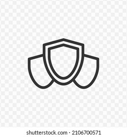 Vector illustration of three protectors icon in dark color and transparent background(png).