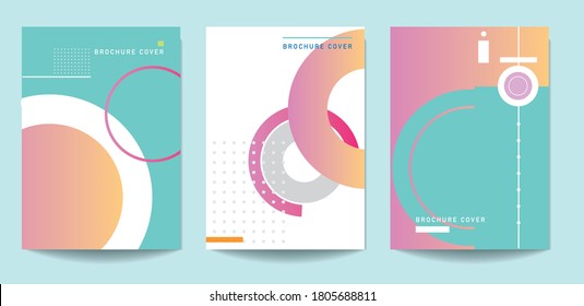 vector illustration of three sets of business or corporate brochure designs in pastel colours