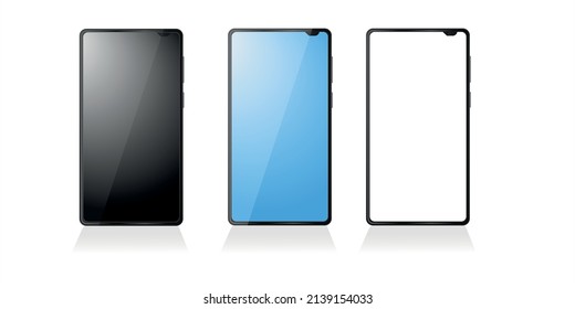 vector illustration three smartphones desing template