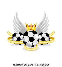 Vector Illustration Three Soccer Balls Wearing Stock Vector (Royalty ...