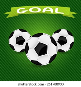 vector illustration of three soccer balls