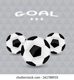vector illustration of three soccer balls