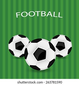 vector illustration of three soccer balls