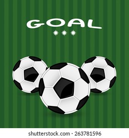vector illustration of three soccer balls