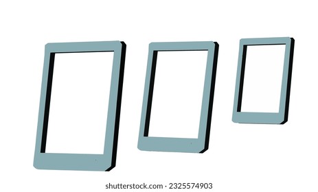 Ilustración vectorial de tres carteles espaciados aislados en fondo blanco.