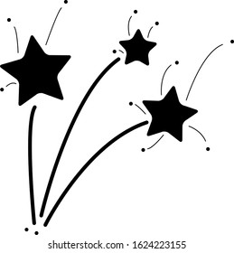 Vector Illustration Three Stars Jumping Bright Shine