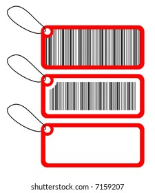 Vector illustration - Three tags wit bar-code