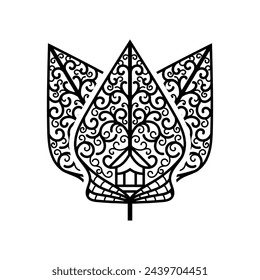 Vector illustration, Three wayang gunungan or tree of life, white background