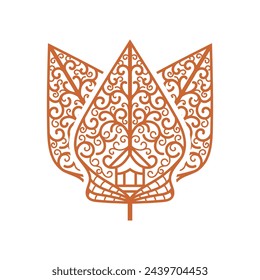 Vector illustration, Three wayang gunungan or tree of life, white background