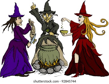 UFO 17 06  2019 r. Vector-illustration-three-witches-260nw-92845744
