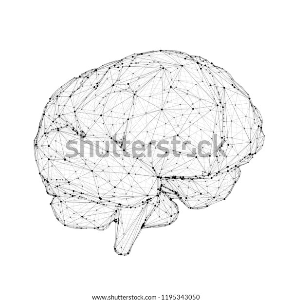 Vector Illustration Threedimensional Brain On White Stock Vector 