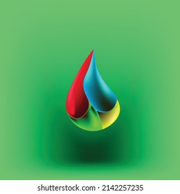 Ilustración vectorial de caída de color tridimensional