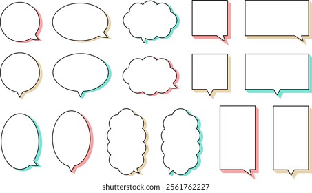 Vector illustration of three-dimensional speech bubble. Speech bubble with shadow.