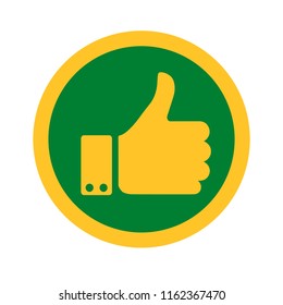 Vector illustration of thumb up icon for graphic and web design.