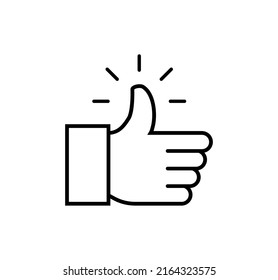 Vector illustration of thumb up icon on white background.