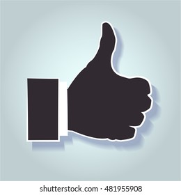 vector illustration of thumbs up in a flat style
