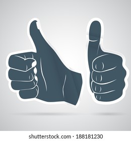 Vector Illustration of  Thumbs up sticker