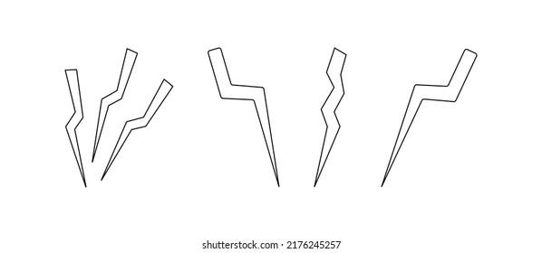 Vector illustration of thunder and  lighting icon set isolated on transparent background. Art design electric thunderbolt. Abstract concept graphic dangerous symbol icon element.