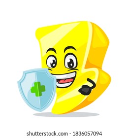 ilustración vectorial de la mascota del trueno o protección de retención de caracteres para protección