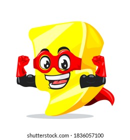 vector illustration of thunder mascot or character wearing super hero costume