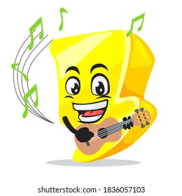 vector illustration of thunder mascot or character playing guitar