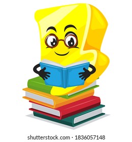 vector illustration of thunder mascot or character reading book